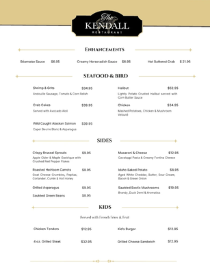 Menu photo 4 The Kendall Restaurant Boerne, TX Menu photo 4 The Kendall Restaurant Boerne, TX