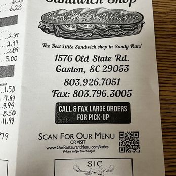 Katie's Sandwich Shop - Menu 3/6 - Sandwiches Near Me - Gaston, South Carolina Katie's Sandwich Shop - Menu 3/6 - Sandwiches Near Me - Gaston, South Carolina