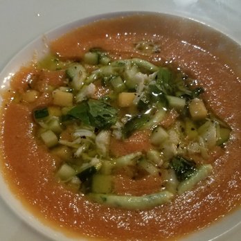 Iron Gate - Chilled Summer Tomato Soup, Melon, Blue Crab, Basil Marscapone - New American Near Me - Washington, DC, District of Columbia Iron Gate - Chilled Summer Tomato Soup, Melon, Blue Crab, Basil Marscapone - New American Near Me - Washington, DC, District of Columbia