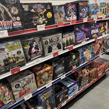 Area 51 Fireworks - White labels mean they have them in stock - Fireworks Near Me - Pahrump, Nevada