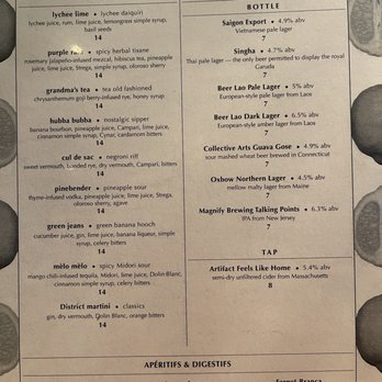 District Saigon - Drinks menu - Vietnamese Near Me - Astoria, New York District Saigon - Drinks menu - Vietnamese Near Me - Astoria, New York