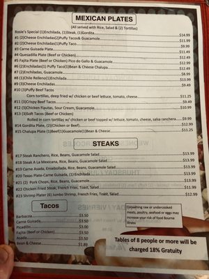 Menu photo 2 Rosie's Mexican Restaurant Cuero, TX Menu photo 2 Rosie's Mexican Restaurant Cuero, TX