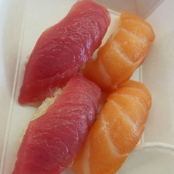 Dragon Kitchen Brown Rice Sushi - Ahi and salmon nigiri - Japanese Near Me - Hilo, Hawaii Dragon Kitchen Brown Rice Sushi - Ahi and salmon nigiri - Japanese Near Me - Hilo, Hawaii