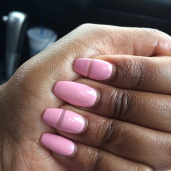 Creative Nails & Spa - Coffin liquid fill I paid $43 for.... Design not executed well n where is my coffin shape? Not happy at all only two days old. - Nail Salons Near Me - Chesterfield, Virginia