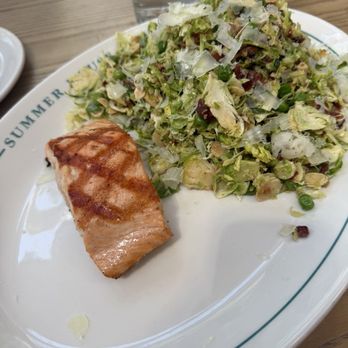 Summer House - Shaved Brussels Sprouts Salad with salmon - New American Near Me - Las Vegas, Nevada