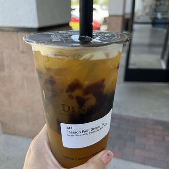 Teatopia - Passion fruit green tea with grass jelly. - Coffee & Tea Near Me - Brea, California