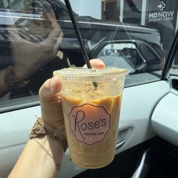 Iced latte with almond milk and vanilla Iced latte with almond milk and vanilla