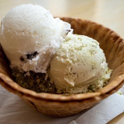 Altani Gelato - Stracciatella & Pistachio. Gelato is my all time favorite but this was "hard & icy". Not creamy or satisfying. Flavor was good tho...