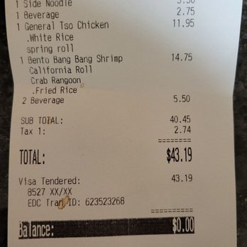 Shinko Grill - Receipt for price reference - Sushi Bars Near Me - High Point, North Carolina Shinko Grill - Receipt for price reference - Sushi Bars Near Me - High Point, North Carolina