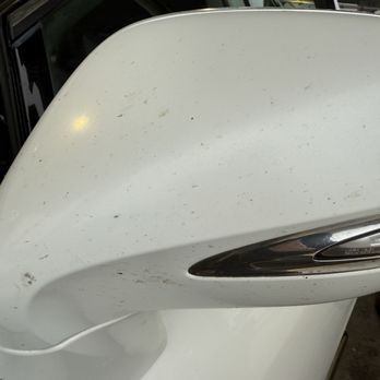 Bubble Zone Car Wash - Side mirror left with bugs on it. - Car Wash Near Me - Visalia, California