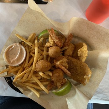 Crawlin’ Crab - Catfish and shrimp basket $10.99 - Seafood Near Me - Fort Worth, Texas