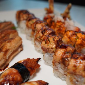 Bluefish Bistro - a variety of sushi on a plate - Sushi Bars Near Me - Arlington, Virginia