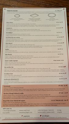 Menu photo 6 Tribute Pizza San Diego, CA