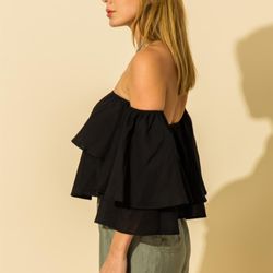 Xpressions - Black off shoulder top