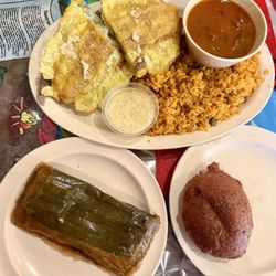 Pastel , Alcapurrias, Bistec Jibaritos, Arroz Con Gandules, Habichuelas
