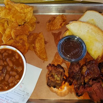 Delta Blues BBQ - Burnt ends, homemade chips, baked beans and Texas toast. - Barbeque Near Me - Bristol, Tennessee