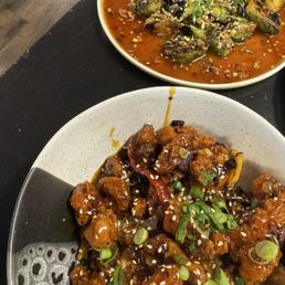 Orange chicken and Brussels