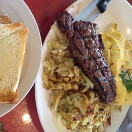 Steak & Eggs with homemade hashbrowns and sourdough toast Steak & Eggs with homemade hashbrowns and sourdough toast