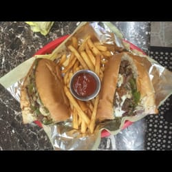 Franco's Giant Pizza - Philly cheesesteak sandwich with fries