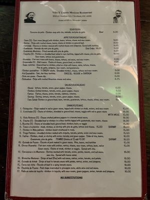 Menu photo 2 Villa Y Zapata Cleveland, OH Menu photo 2 Villa Y Zapata Cleveland, OH