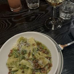 Harvest rigatoni and Riesling Harvest rigatoni and Riesling