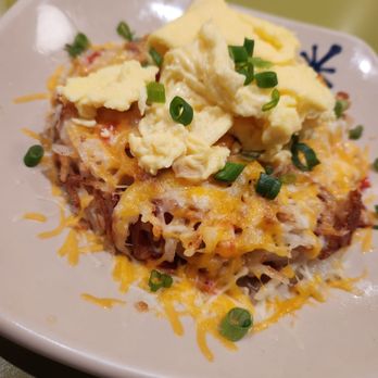 Snooze, an A.M. Eatery - Spuds deluxe with scrambled eggs - Breakfast & Brunch Near Me - Charlotte, North Carolina Snooze, an A.M. Eatery - Spuds deluxe with scrambled eggs - Breakfast & Brunch Near Me - Charlotte, North Carolina