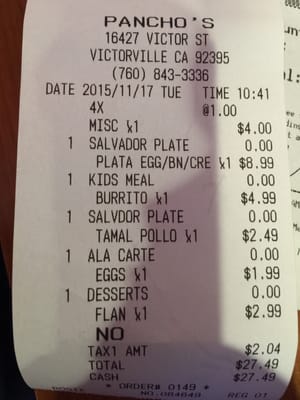 Menu photo 6 Pancho's Victorville, CA Menu photo 6 Pancho's Victorville, CA