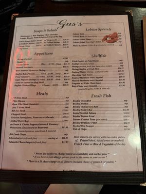 Menu photo 1 Gus's Franklin Park Restaurant Harrison, NY Menu photo 1 Gus's Franklin Park Restaurant Harrison, NY