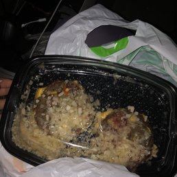 a meal in a plastic container a meal in a plastic container