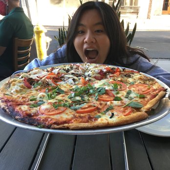 Blue Line Pizza - Half and Half Large Pizza: Margherita and Pesto Chicken - Pizza Near Me - Campbell, California Blue Line Pizza - Half and Half Large Pizza: Margherita and Pesto Chicken - Pizza Near Me - Campbell, California