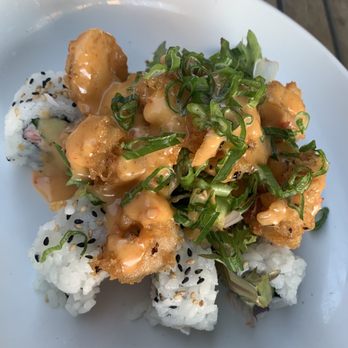 CO - Bang bang shrimp over California roll - Asian Fusion Near Me - Raleigh, North Carolina