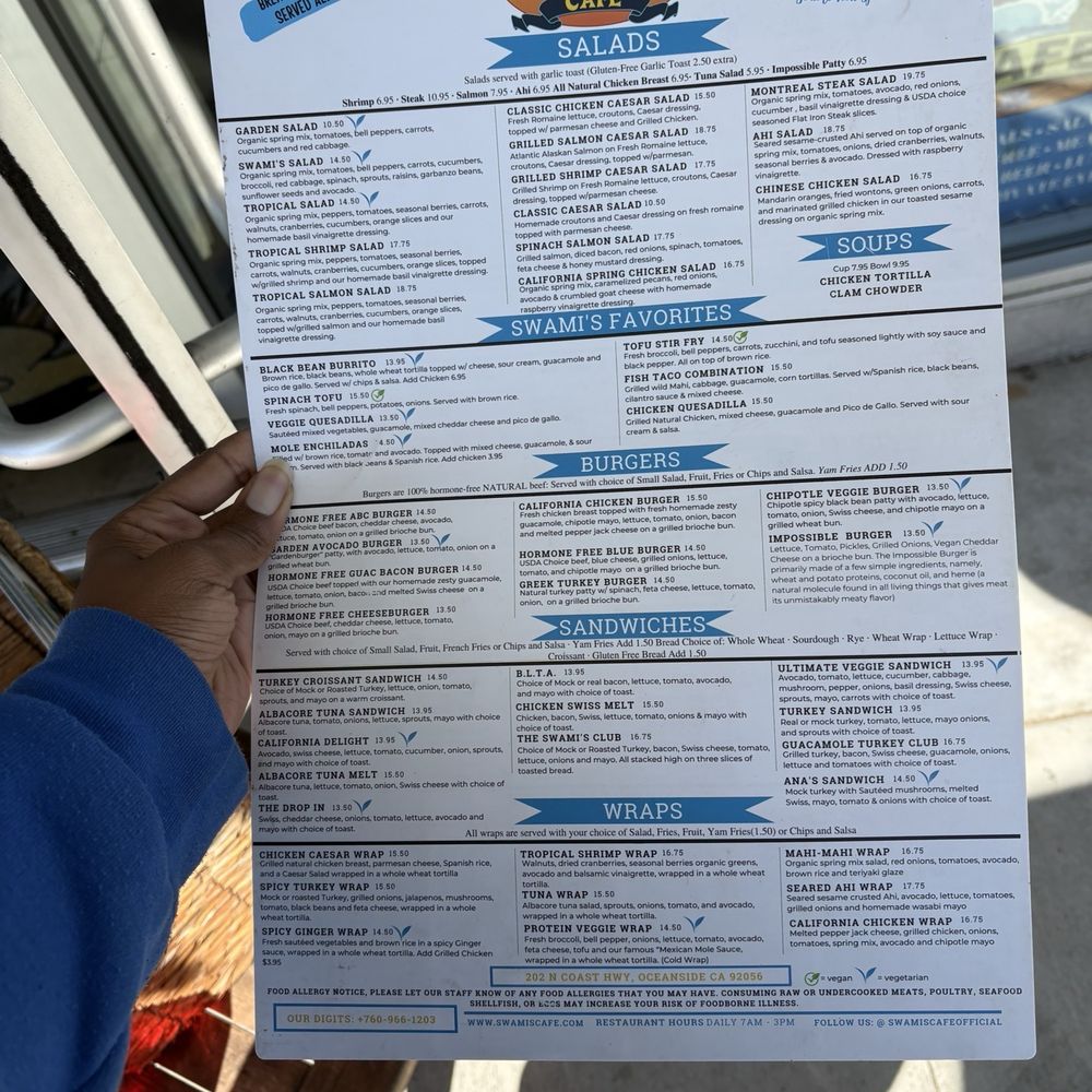 Side one of paper menu Side one of paper menu