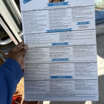 Swami's Café Oceanside - Side one of paper menu - Breakfast & Brunch Near Me - Oceanside, California Swami's Café Oceanside - Side one of paper menu - Breakfast & Brunch Near Me - Oceanside, California