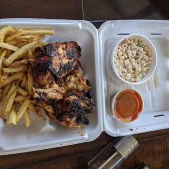 Phil's BBQ - Half chicken (white meat only) with french fries and macaroni ($13.00) - Barbeque Near Me - San Diego, California