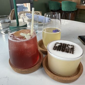 Causa Amazonia - Pisco sour, La Florecita, forgot what the red one is :( - Tapas/Small Plates Near Me - Washington, DC, District of Columbia Causa Amazonia - Pisco sour, La Florecita, forgot what the red one is :( - Tapas/Small Plates Near Me - Washington, DC, District of Columbia