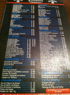 Menu photo 1 La Pescadería México, D.F., DIF Menu photo 1 La Pescadería México, D.F., DIF