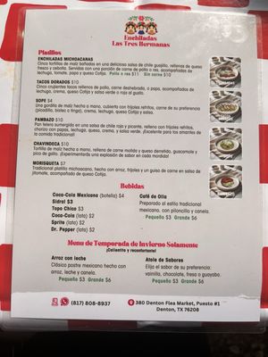 Menu photo 1 Enchildas Tres Hermanas Denton, TX