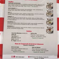 Enchildas Tres Hermanas - Spanish Menu