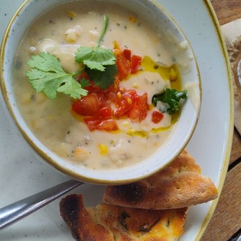 Monkeypod Kitchen by Merriman - Coco Corn Chowder - New American Near Me - Kihei, Hawaii Monkeypod Kitchen by Merriman - Coco Corn Chowder - New American Near Me - Kihei, Hawaii