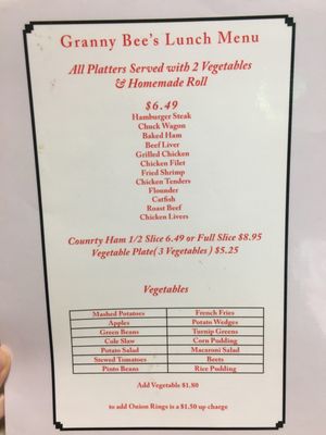 Menu photo 5 Granny Bee's Restaurant Appomattox, VA Menu photo 5 Granny Bee's Restaurant Appomattox, VA