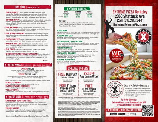 Menu photo 1 Extreme Pizza Berkeley, CA
