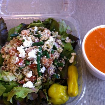 Café Blue - Quinoa salad and small tomato bisque - Cafes Near Me - Honolulu, Hawaii Café Blue - Quinoa salad and small tomato bisque - Cafes Near Me - Honolulu, Hawaii