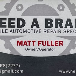 Need a Brake - Need a Brake contact business card