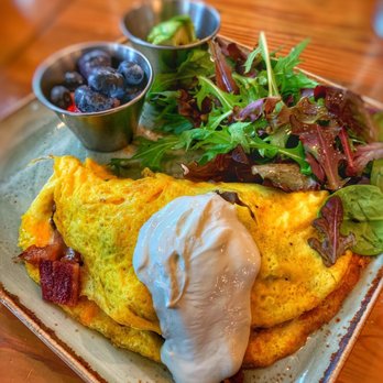 First Watch - Fully loaded omelet, subbed berries for the toast and added a side of avocado. - Cafes Near Me - Orlando, Florida First Watch - Fully loaded omelet, subbed berries for the toast and added a side of avocado. - Cafes Near Me - Orlando, Florida