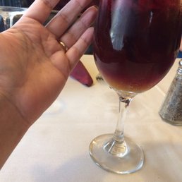 Red sangria in a HUGE glass