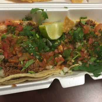 El Toro Bravo - Barbacoa tacos. These are quite huge! One should be enough to get you through lunch. - Mexican Near Me - Tustin, California