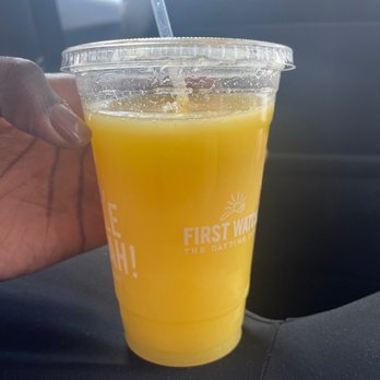 First Watch - Its supposed to be orange juice but honestly...It doesn't taste like orange juice at all - Breakfast & Brunch Near Me - Champions Gate, Florida First Watch - Its supposed to be orange juice but honestly...It doesn't taste like orange juice at all - Breakfast & Brunch Near Me - Champions Gate, Florida