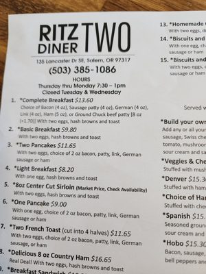 Menu photo 3 The Ritz Diner Salem, OR Menu photo 3 The Ritz Diner Salem, OR