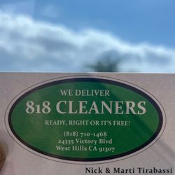 818 CLEANERS - Store business card
