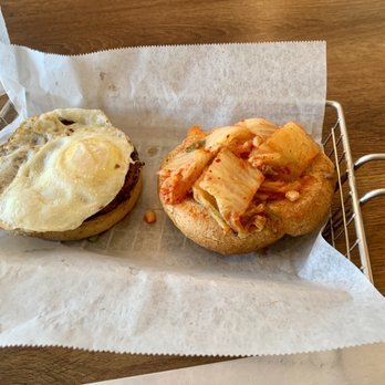 Epik Burger - Korean BBQ Burger with Kimchi and a Fried Egg on Wheat Bun - Burgers Near Me - Jacksonville, Florida
